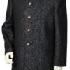 Canto Men's 2 Piece Mandarin Collar Fashion Suit - Nehru -Stylish Men's Formal Wear 8371 black