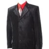 Canto Men's 2 Piece Velvet Fashion Suit - Striped Patterns -Stylish Men's Formal Wear 8380 black