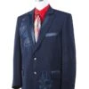 Canto Men's 2 Piece Fashion Suit - Rhinestones -Stylish Men's Formal Wear 8381 navy