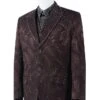 Canto Men's 3 Piece Silk Feel Fashion Suit - Rhinestone Paisley -Stylish Men's Formal Wear 8383 brown
