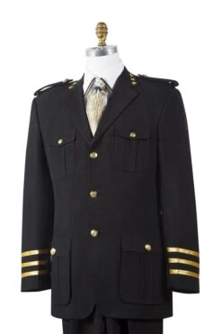 Canto Men's 2 Piece Military Fashion Suit - Gold Military Accents