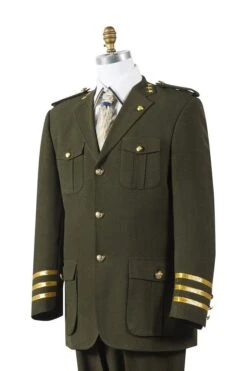 Canto Men's 2 Piece Military Fashion Suit - Gold Military Accents 7 Canto Men's 2 Piece Military Fashion Suit - Gold Military Accents -Stylish Men's Formal Wear 8391 olive
