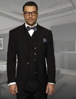 Statement Men's 100% Wool Suit - Unique Double Breasted Vest