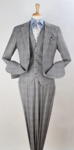 Apollo King Men's 3pc 100% Wool Suit - Notch Lapel Vest -Stylish Men's Formal Wear a3051 lesslean