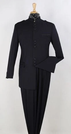 Apollo King Men's 2 Piece Nehru Style Suit - Mandarin Collar -Stylish Men's Formal Wear ag 92 navy