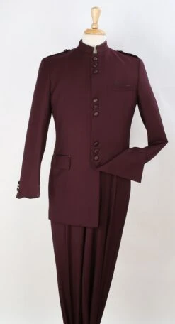 Apollo King Men's 2 Piece Nehru Style Suit - Mandarin Collar -Stylish Men's Formal Wear ag96