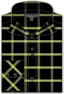 Daniel Ellissa Men's Fashion Dress Shirt - Bold Windowpane -Stylish Men's Formal Wear apple 2
