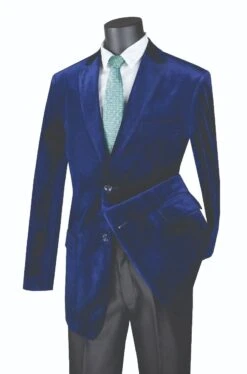 Vinci Men's Sport Coat - Complete Velvet -Stylish Men's Formal Wear b 27 navy