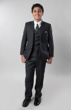 Azurro Boy's 5 Piece Suit In Solid Colors - Vested W/Shirt And Tie -Stylish Men's Formal Wear b347 02.jpg56f327e2f0e58