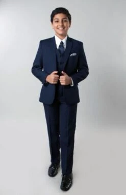 Tazio Boy's 5 Piece Suit In Solid Colors - Vested W/Shirt And Tie 18 Tazio Boy's 5 Piece Suit In Solid Colors - Vested W/Shirt And Tie -Stylish Men's Formal Wear b347 04 1