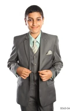Tazio Boy's 5 Piece Suit With Shirt & Tie - 4 Button Vest -Stylish Men's Formal Wear b363mossolive