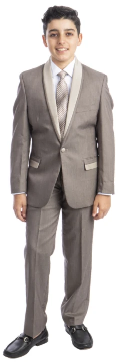 Tazio Boy's 5 Piece Suit In Solid Colors - Two Tone Trim