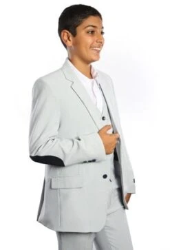 Tazio Boy's 3 Piece Houndstooth Suit - Elbow Patches -Stylish Men's Formal Wear b367us 58e7e2d70f803