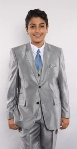 Tazio Boy's 5 Piece Suit Vested W/Shirt, Tie & Hanky - Sharkskin -Stylish Men's Formal Wear b371 585d7c9ae192d 2