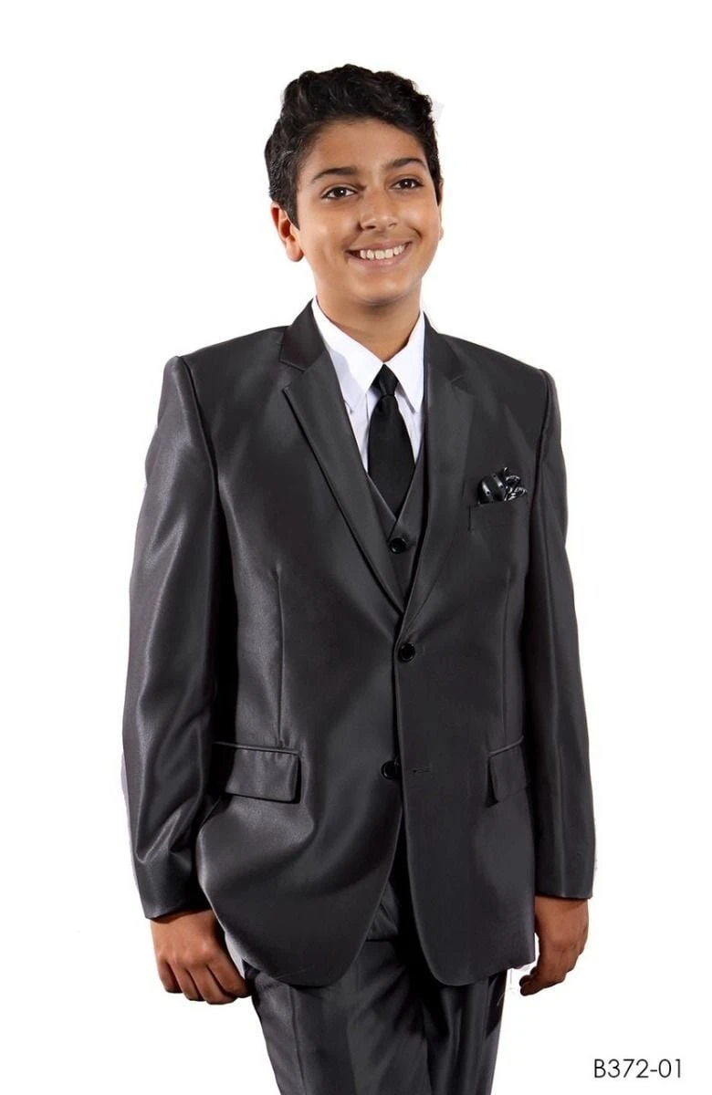 Tazio Boy's Outlet 5 Piece Suit With Shirt & Tie - Sharkskin 3 Tazio Boy's Outlet 5 Piece Suit With Shirt & Tie - Sharkskin