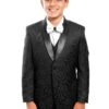 Tazio Boy's 5 Piece Suit With Shirt & Tie - Black Vest -Stylish Men's Formal Wear b391black