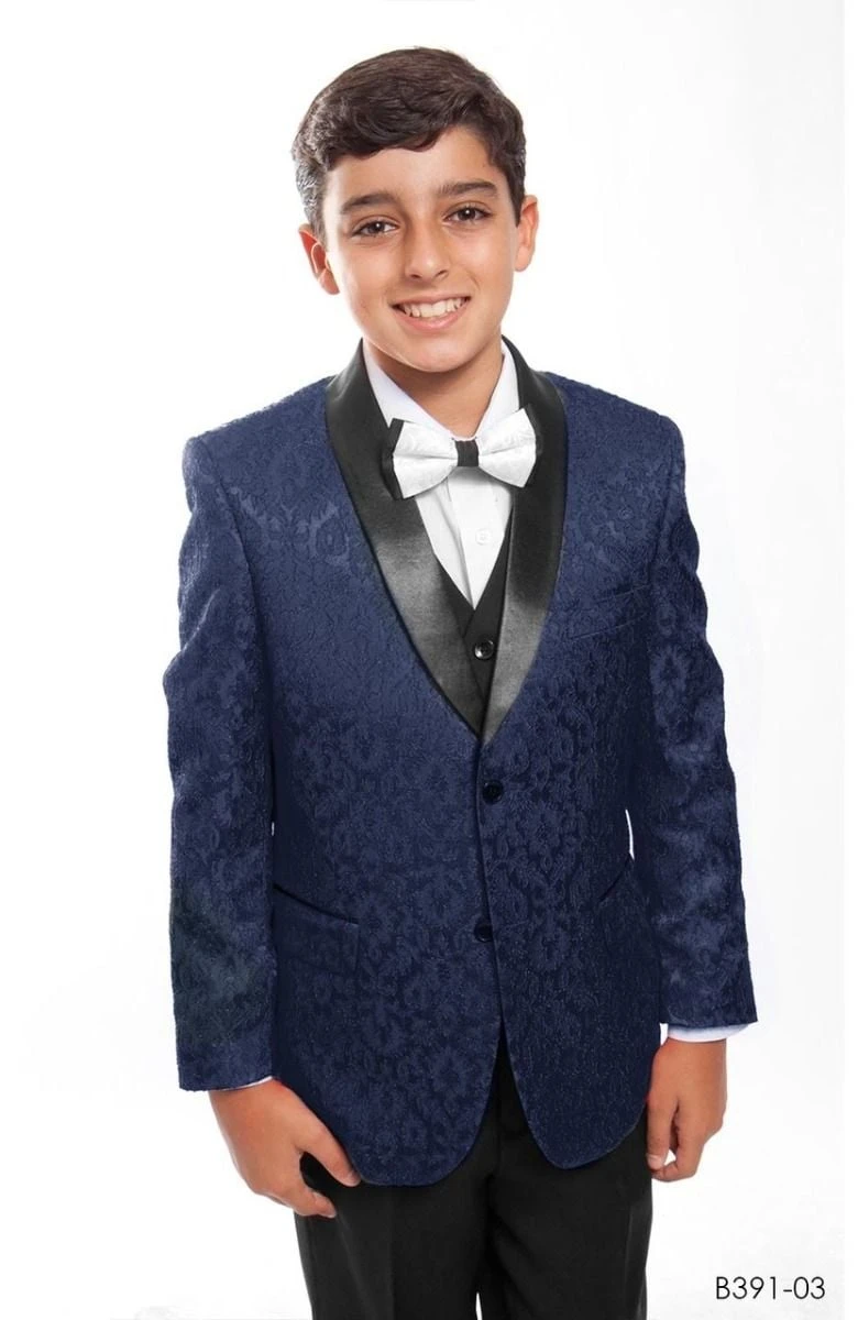 Tazio Boy's 5 Piece Suit With Shirt & Tie - Black Vest 5 Tazio Boy's 5 Piece Suit With Shirt & Tie - Black Vest - Image 3