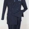 Apollo King Men's 2pc Double Breasted Suit - Pinstripe Suit -Stylish Men's Formal Wear b62jpg