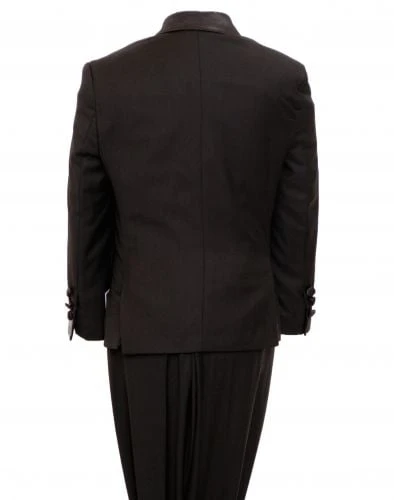 Tazio Boy's 2 Piece Tuxedo - Satin Lapel With Fabric Trim 3 Tazio Boy's 2 Piece Tuxedo - Satin Lapel With Fabric Trim