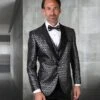 Statement Men's Modern Fit Tuxedo - Vibrant Two Tone -Stylish Men's Formal Wear belagio21 black