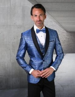 Statement Men's Modern Fit Tuxedo - Vibrant Two Tone -Stylish Men's Formal Wear belagio21 royal