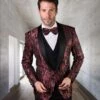 Statement Men's Outlet 3 Piece Unique Fashion Suit - Layered Tones 1 Statement Men's Outlet 3 Piece Unique Fashion Suit - Layered Tones -Stylish Men's Formal Wear belagio32 red 26