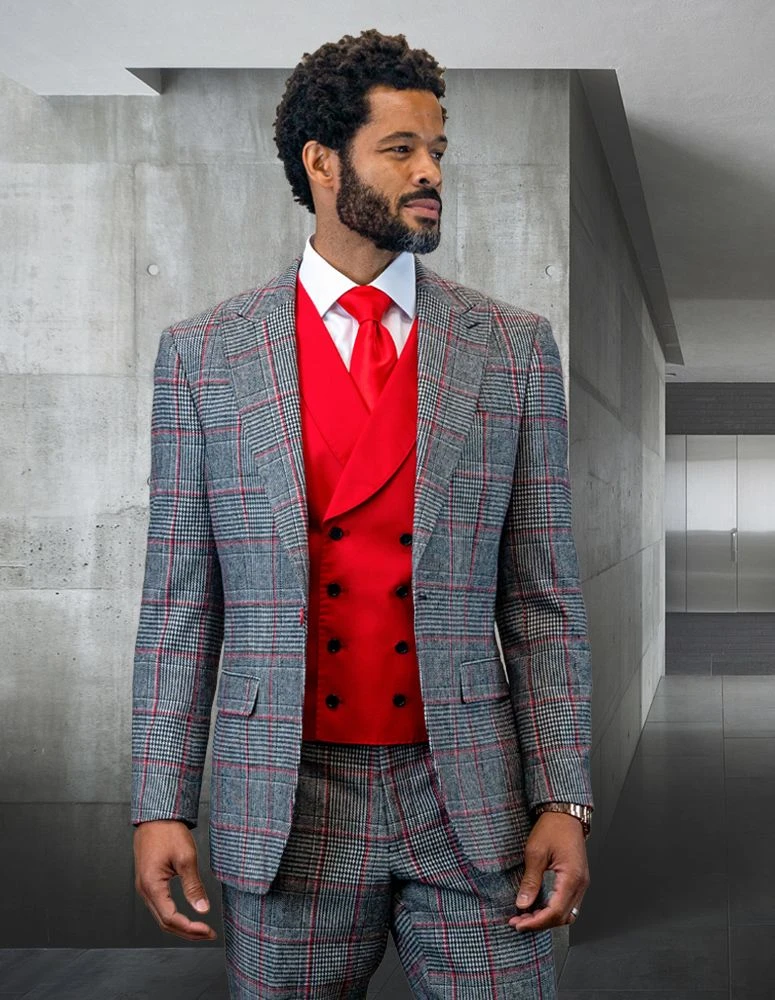 Statement Men's 100% Wool 3 Piece Suit - Vibrant Colors 7 Statement Men's 100% Wool 3 Piece Suit - Vibrant Colors - Image 5