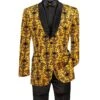 Vinci Men's 2 Button Sport Coat - Luxurious Velvet -Stylish Men's Formal Wear bf 3 gold 01 no bg