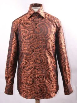 Daniel Ellissa Men's Fashion Dress Shirt - Braided Swirl -Stylish Men's Formal Wear bk rust 1