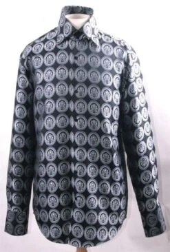 Daniel Ellissa Men's Fashion Dress Shirt - Pendant Pattern 7 Daniel Ellissa Men's Fashion Dress Shirt - Pendant Pattern -Stylish Men's Formal Wear bk white