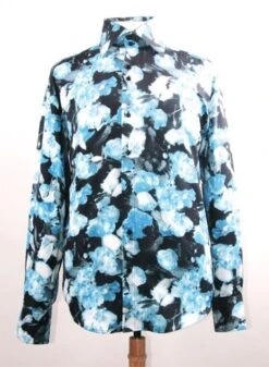 Daniel Ellissa Men's Fashion Dress Shirt - Bright Floral -Stylish Men's Formal Wear black blue