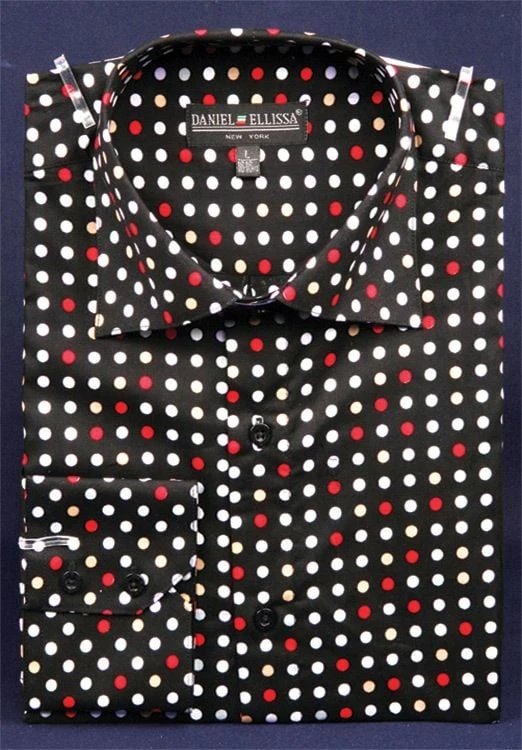 Daniel Ellissa Men's Fashion Dress Shirt - Multicolor Polka Dot 6 Daniel Ellissa Men's Fashion Dress Shirt - Multicolor Polka Dot - Image 4