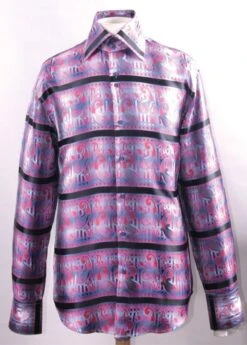 Daniel Ellissa Men's Fashion Dress Shirt - Horizontal Stripes