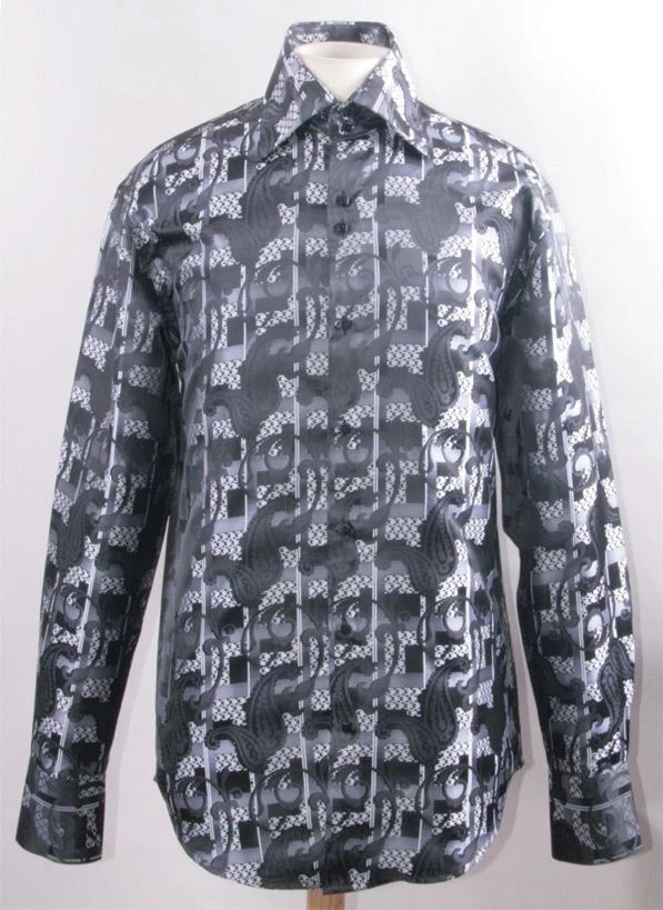 Daniel Ellissa Men's Fashion Dress Shirt - Paisley Checker 3 Daniel Ellissa Men's Fashion Dress Shirt - Paisley Checker