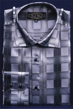Daniel Ellissa Men's Fashion Dress Shirt - Basket Weave Pattern -Stylish Men's Formal Wear black 1 43 1