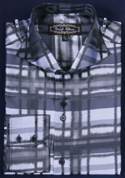 Daniel Ellissa Men's Fashion Dress Shirt - Rugged Checker 11 Daniel Ellissa Men's Fashion Dress Shirt - Rugged Checker -Stylish Men's Formal Wear blackwhite 1