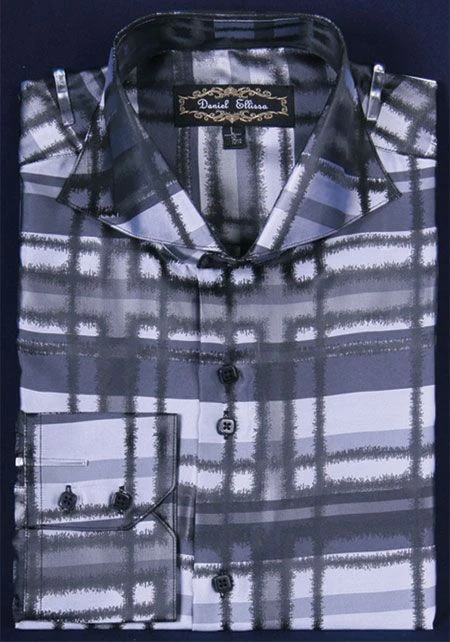 Daniel Ellissa Men's Fashion Dress Shirt - Rugged Checker 5 Daniel Ellissa Men's Fashion Dress Shirt - Rugged Checker - Image 3