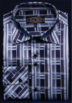 Daniel Ellissa Men's Fashion Dress Shirt - Layered Windowpane 18 Daniel Ellissa Men's Fashion Dress Shirt - Layered Windowpane -Stylish Men's Formal Wear blue 19 1