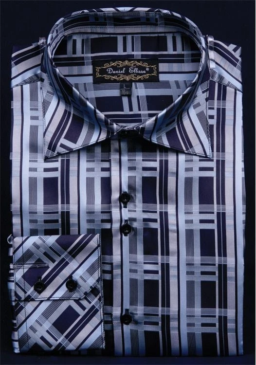 Daniel Ellissa Men's Fashion Dress Shirt - Layered Windowpane 9 Daniel Ellissa Men's Fashion Dress Shirt - Layered Windowpane - Image 7