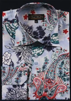 Daniel Ellissa Men's Fashion Dress Shirt - Varied Floral Pattern -Stylish Men's Formal Wear blue 21