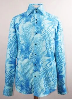 Daniel Ellissa Men's Fashion Dress Shirt - Tropical -Stylish Men's Formal Wear blue 2 4