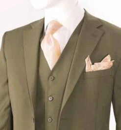 Vittorio St Angelo Men's 3 Piece Classic Suit - Modern Fit -Stylish Men's Formal Wear brown t62w