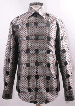 Daniel Ellissa Men's Fashion Dress Shirt - Unique Windowpane 7 Daniel Ellissa Men's Fashion Dress Shirt - Unique Windowpane -Stylish Men's Formal Wear brown 11