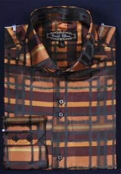 Daniel Ellissa Men's Fashion Dress Shirt - Rugged Checker 12 Daniel Ellissa Men's Fashion Dress Shirt - Rugged Checker -Stylish Men's Formal Wear brown 1 3