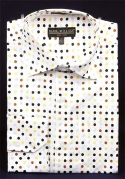 Daniel Ellissa Men's Fashion Dress Shirt - Multicolor Polka Dot 8 Daniel Ellissa Men's Fashion Dress Shirt - Multicolor Polka Dot -Stylish Men's Formal Wear brown 2 14