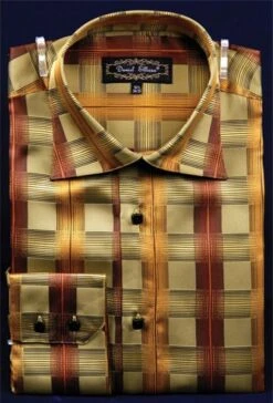 Daniel Ellissa Men's Fashion Dress Shirt - Basket Weave Pattern -Stylish Men's Formal Wear brown 2 5 1