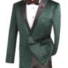 Vinci Men's Slim Fit Sport Coat - Four Stripe Windowpane -Stylish Men's Formal Wear bs 14 emerald
