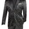 Vinci Men's Slim Fit Sport Coat - Silky Jacquard -Stylish Men's Formal Wear bsf 18 black