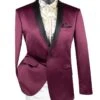 Vinci Men's Slim Fit Sport Coat - Narrow Shawl Lapel -Stylish Men's Formal Wear bst 1 burgundy