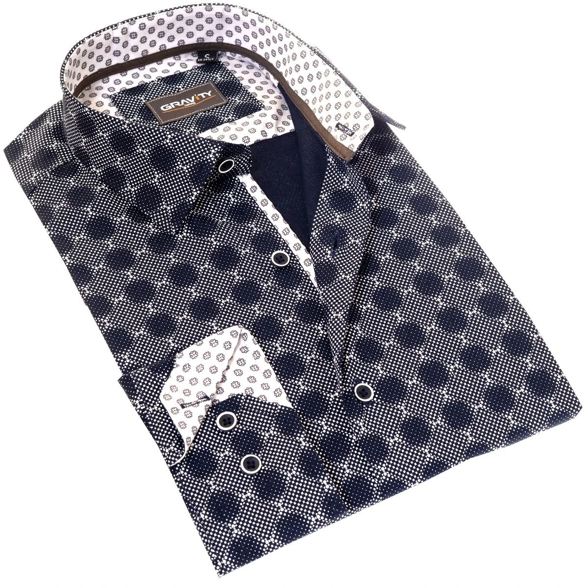 Gravity By Statement Men's Long Sleeve 100% Cotton Shirt - Stylish Patterns 13 Gravity By Statement Men's Long Sleeve 100% Cotton Shirt - Stylish Patterns - Image 11